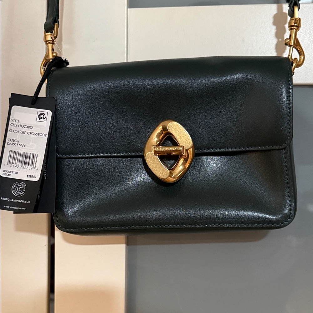 Rebecca Minkoff Dark Envy Leather Crossbody with Gold Hardware